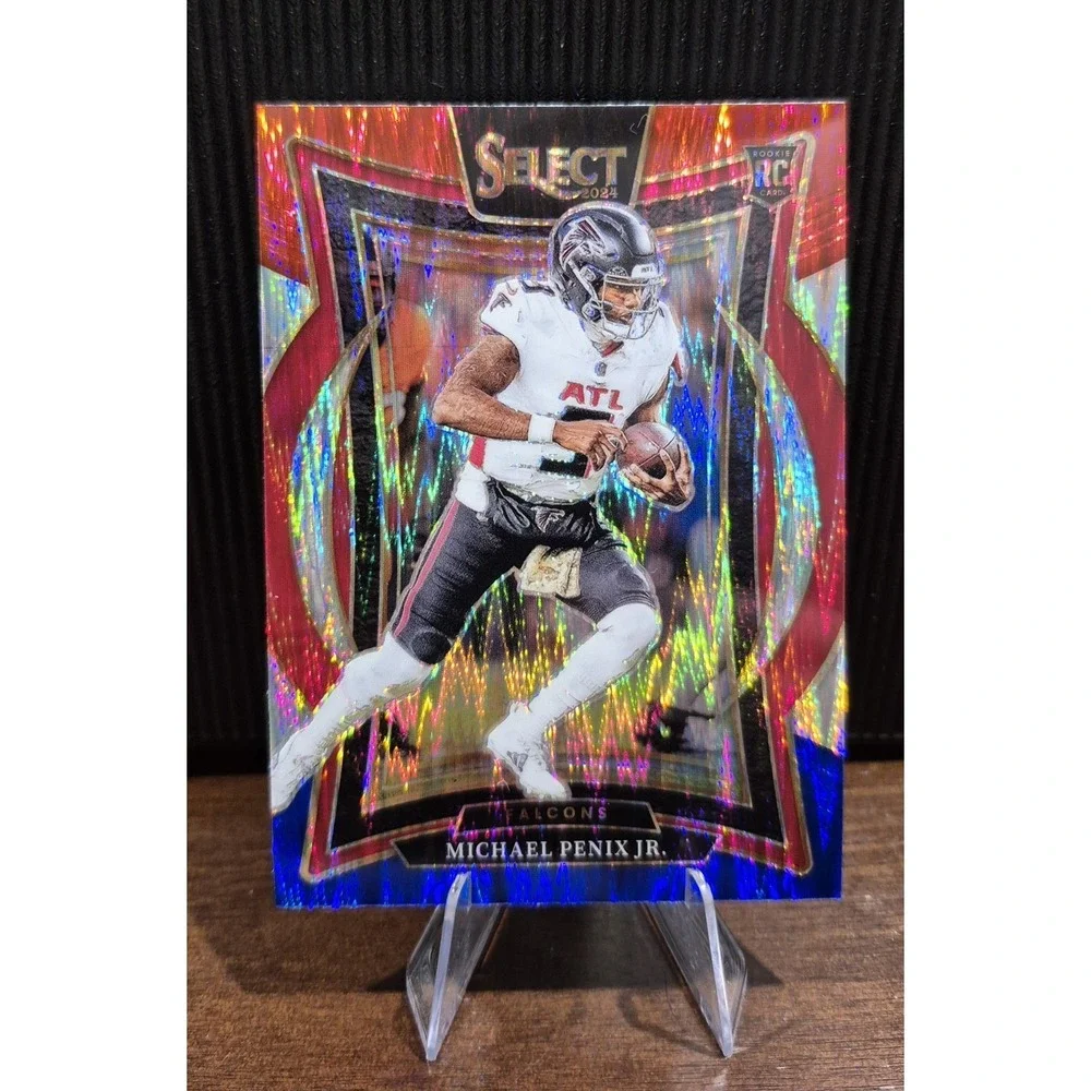 2024 Panini Select Concourse Michael Penix Jr. #80 Red & Blue Shock Prizm (RC)